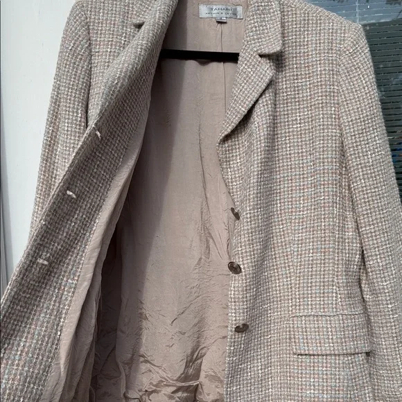 Tahari Light Pink and Green Tweed Blazer - Picture 7 of 14
